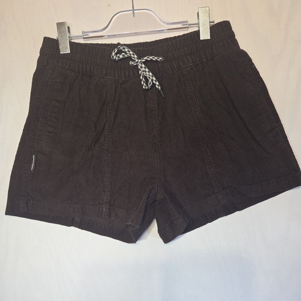 Beardedgoat Men's L Brown Corduroy Shorts 100% Cotton 5" Inseam Drawstring
